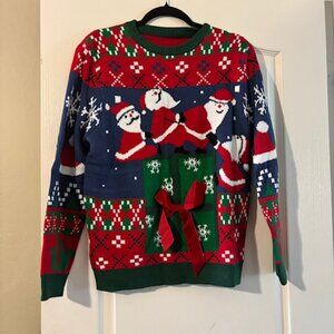 NWOT Women's Ugly Christmas Sweaters 3D Christmas Bow SZ S